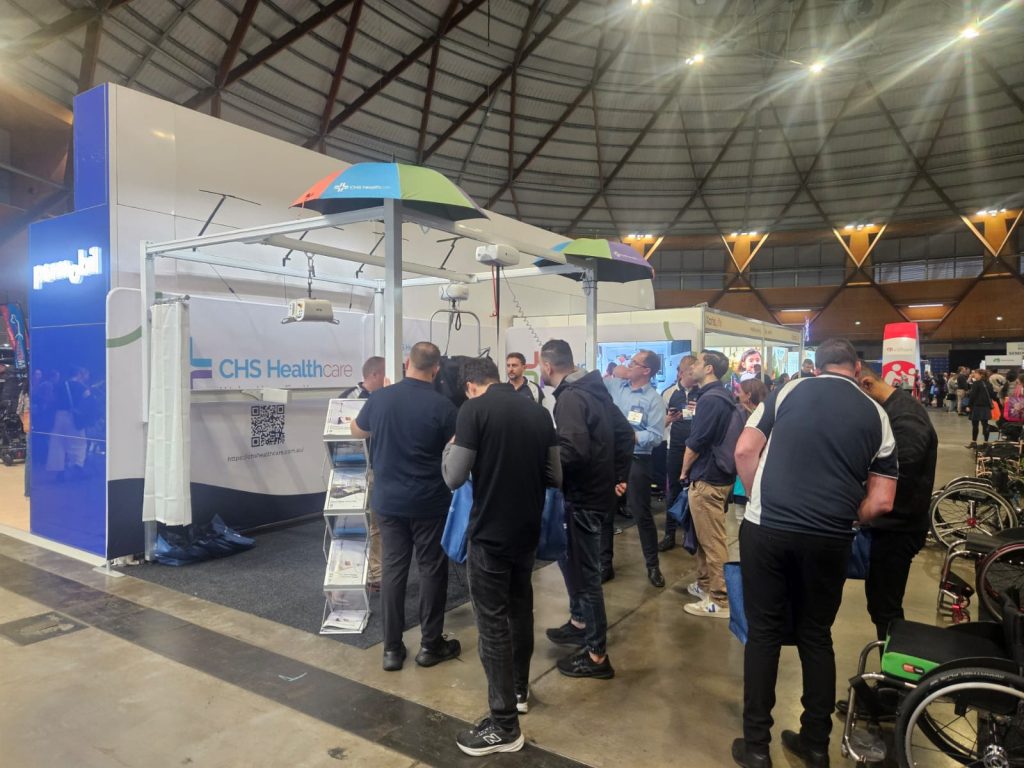 Photo of CHS Healthcare booth in action